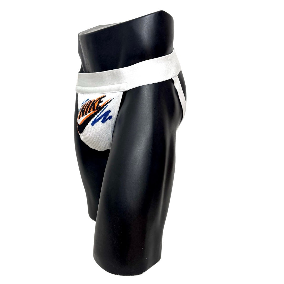 Nike Retro Orange/Black/Blue White Logo Socks Jockstrap/Thong
