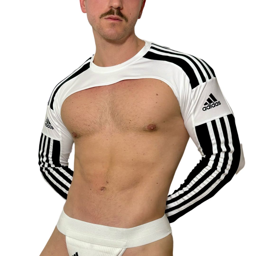 Adidas Sport Shoulders Crop Top Long Sleeves White