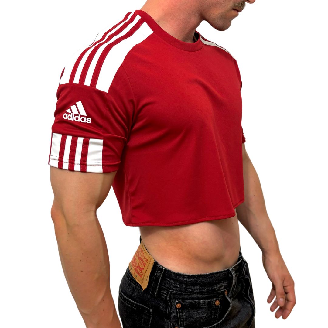 Adidas Sport Red Short Sleeve Crop Top