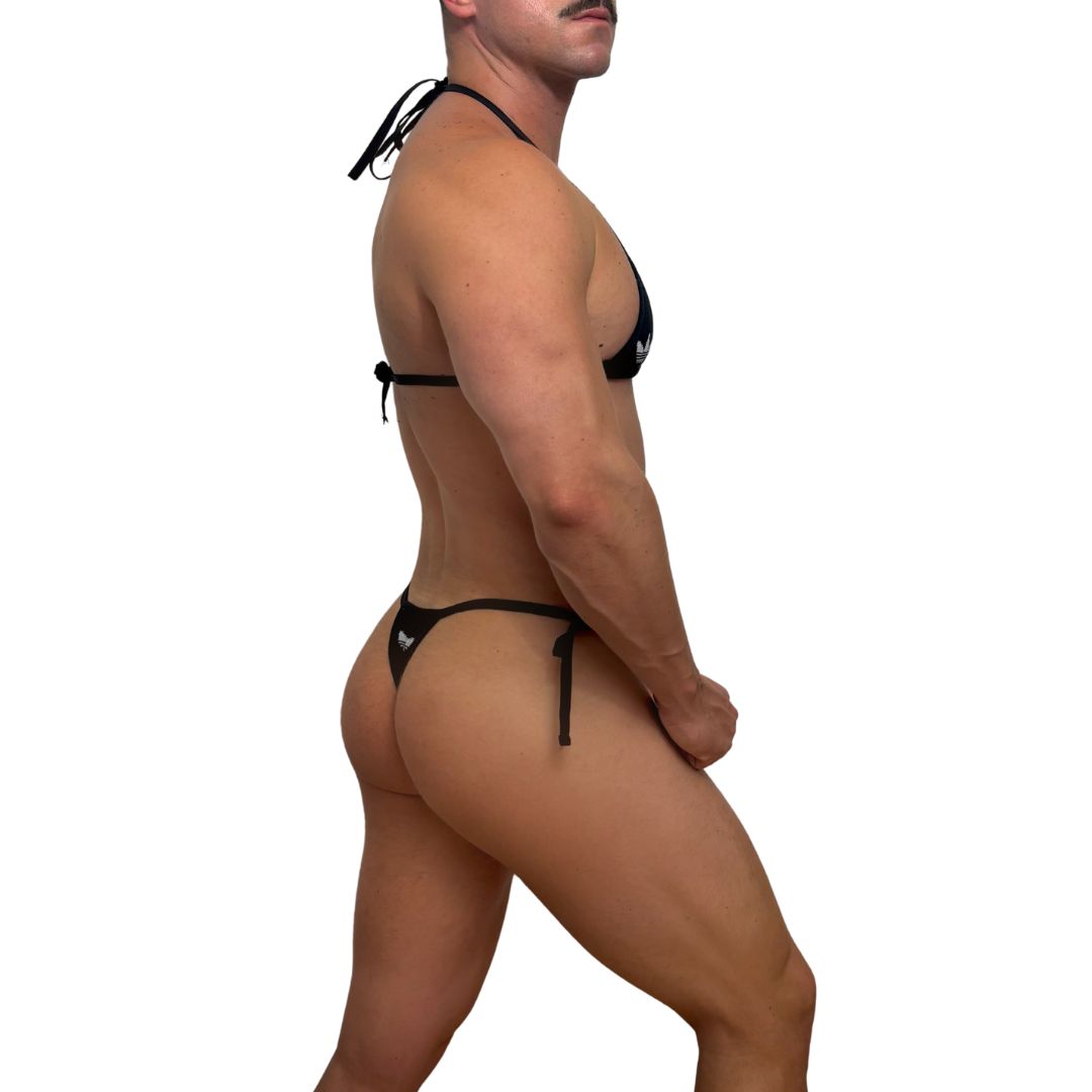 Adidas Originals Black Bro Bra and Thong Set
