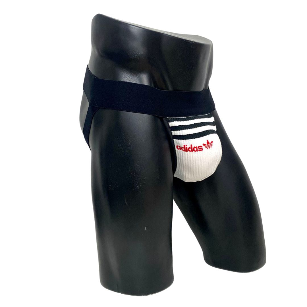 Adidas Originals Three Stripes Logo White Socks Jockstrap/Thong
