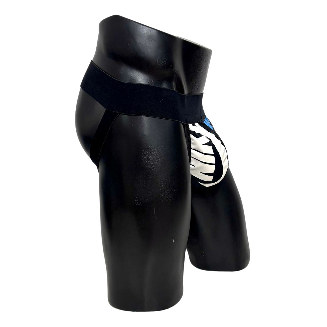 Nike Black Blue/White Logo Jockstrap/Thong