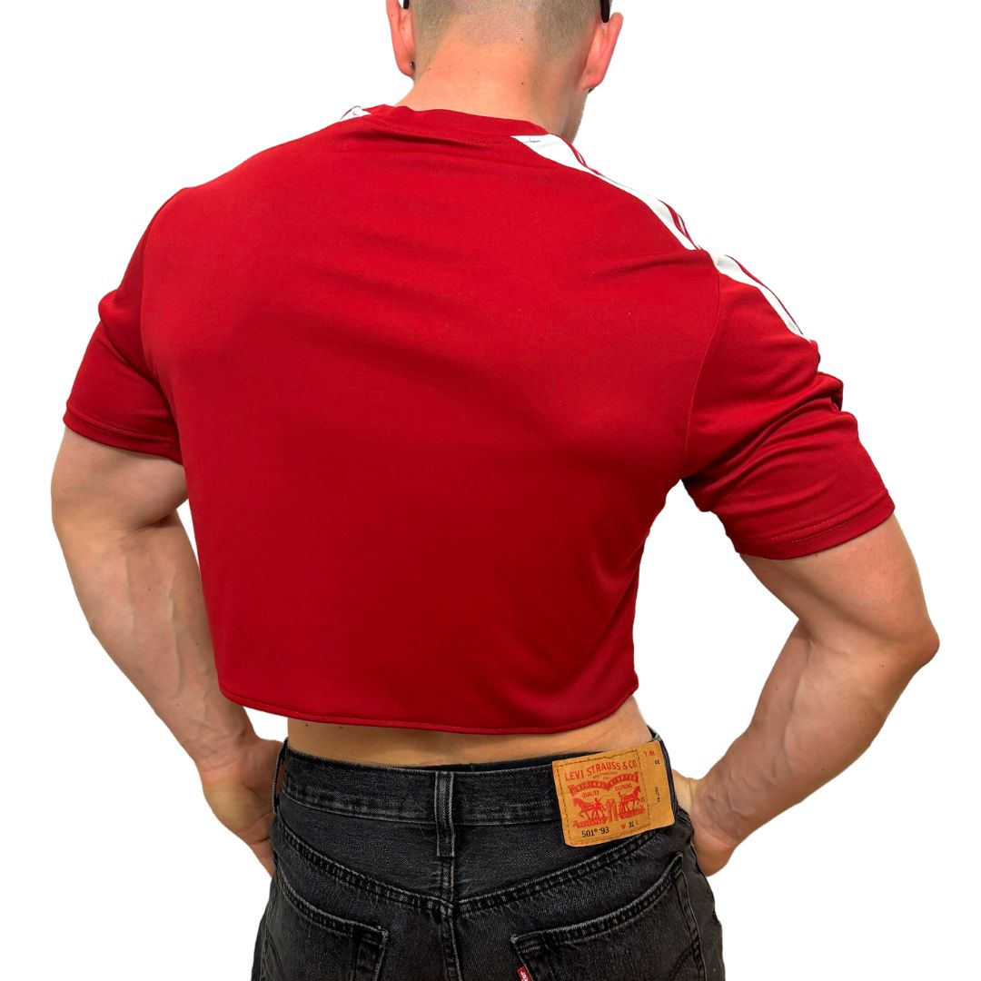 Adidas Sport Red Short Sleeve Crop Top