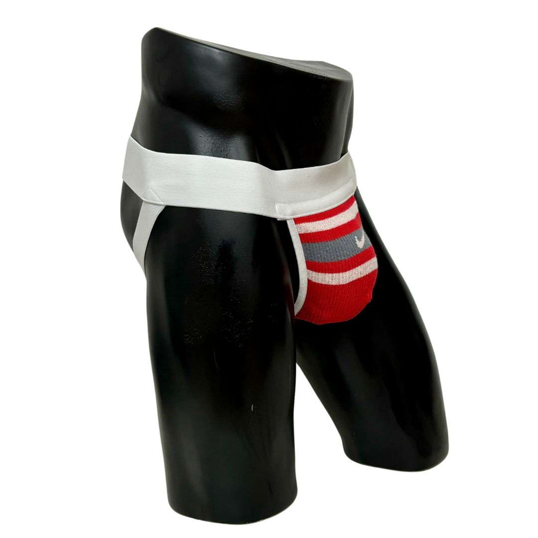 Nike Retro Red/Gray Logo Socks Jockstrap/Thong
