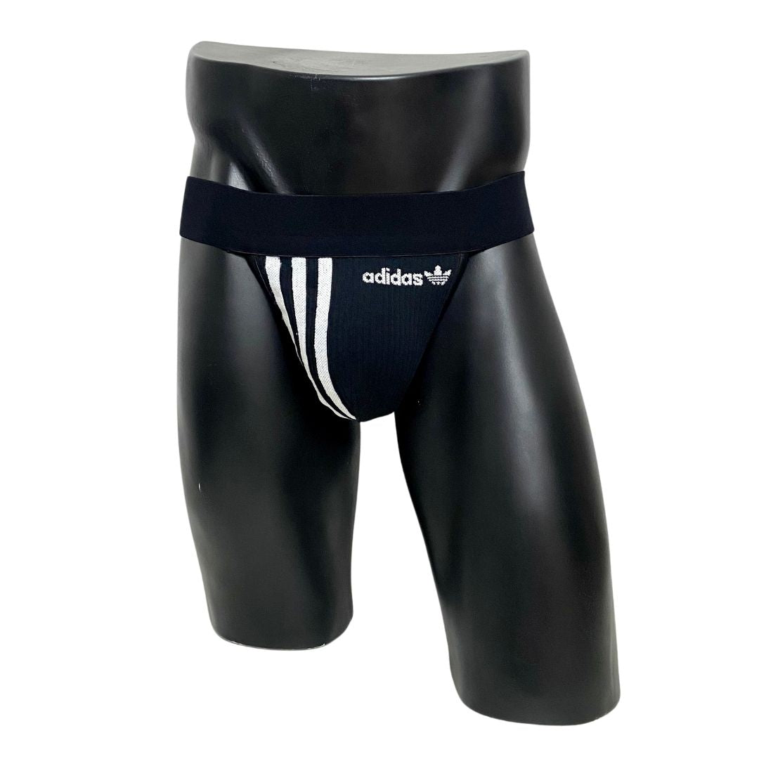 Adidas Originals Three Stripes Logo Black Socks Jockstrap/Thong