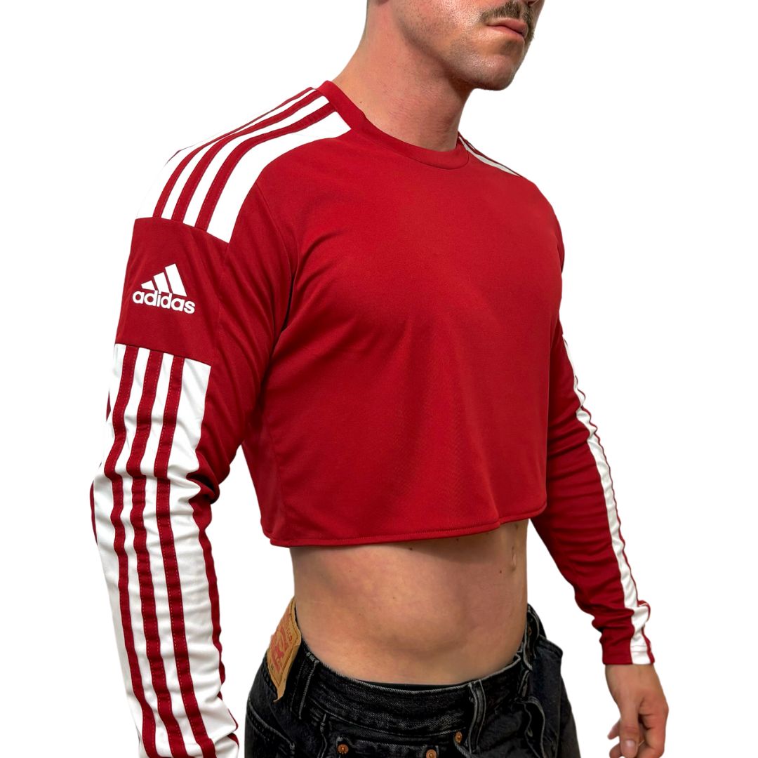 Adidas Sport Red Long Sleeve Crop Top
