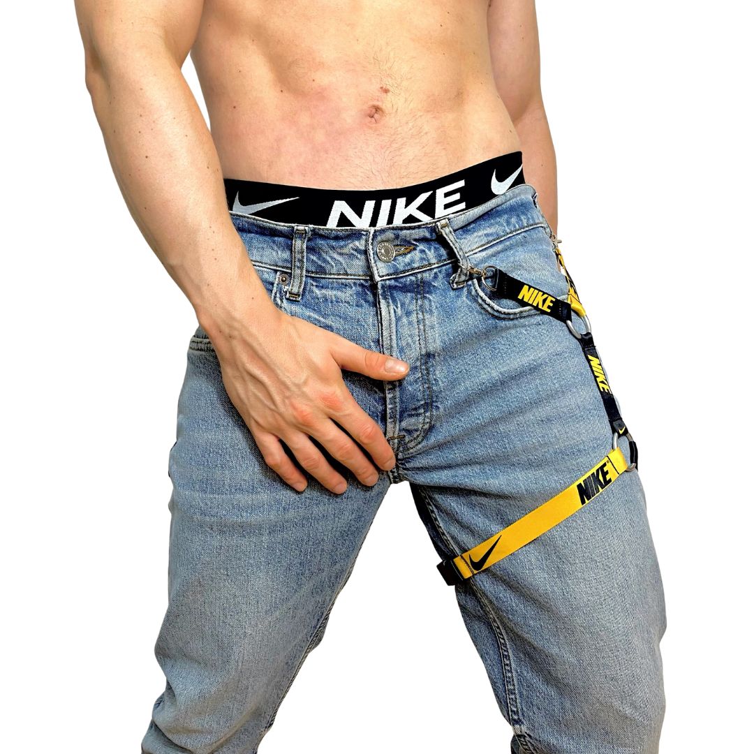 Nike Yellow and Black Leg Harness