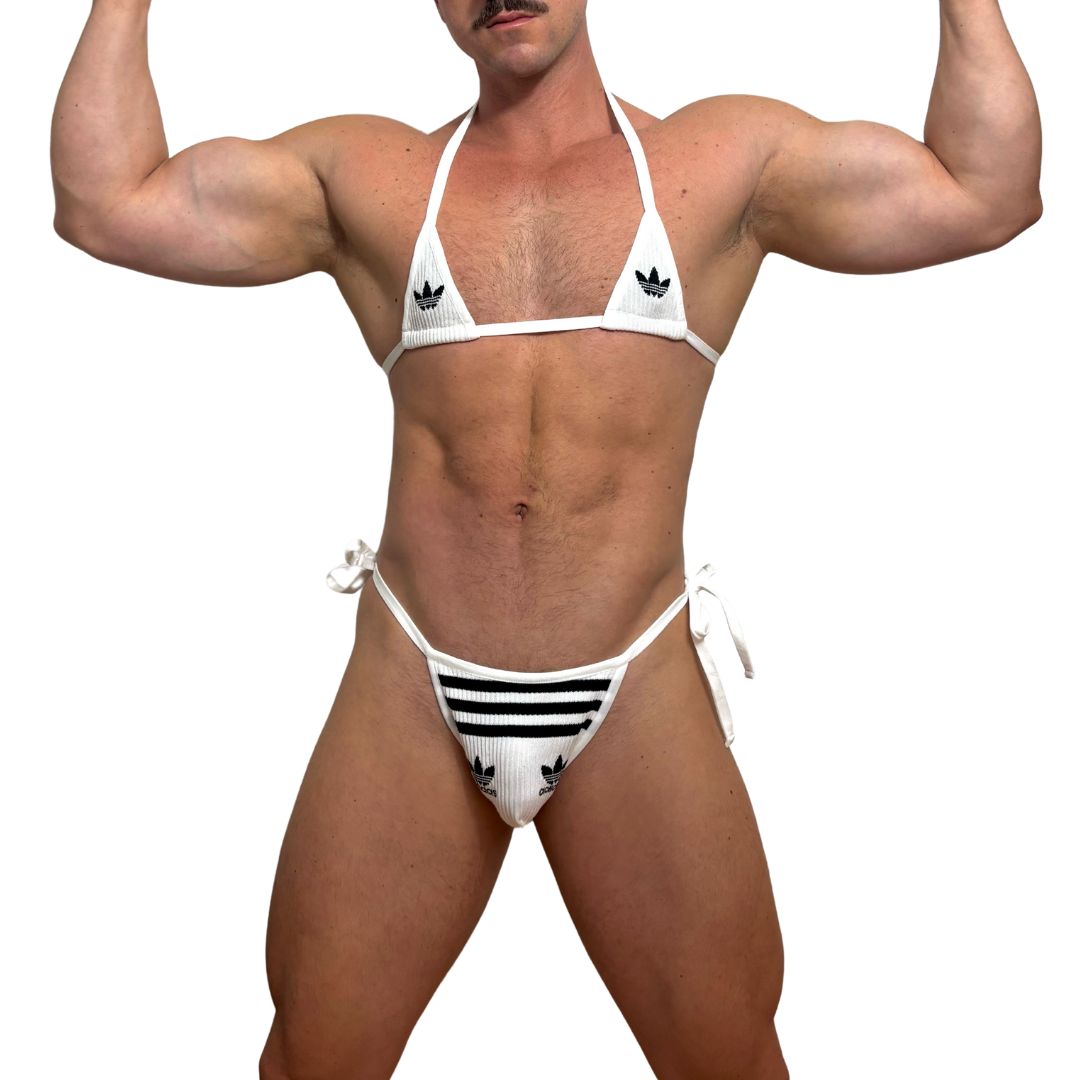 Adidas Originals White Bro Bra and Thong Set