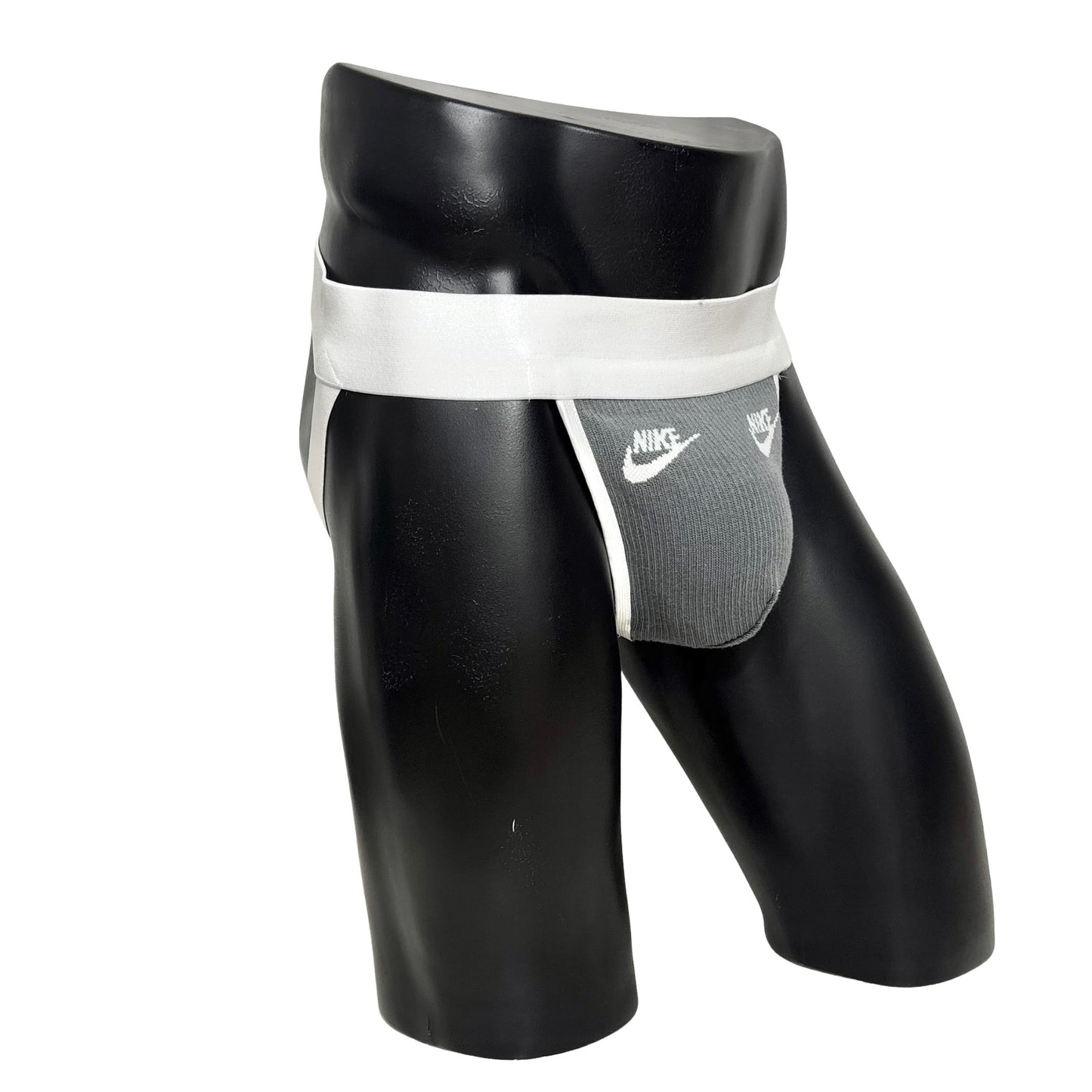 Nike Steel Gray White Logo Socks Jockstrap/Thong