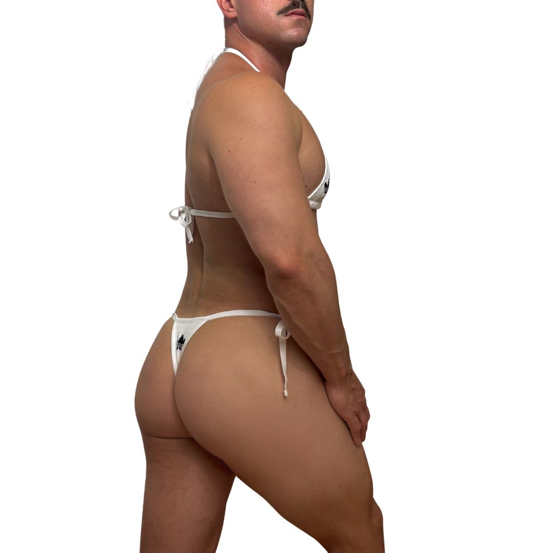Adidas Originals White Bro Bra and Thong Set