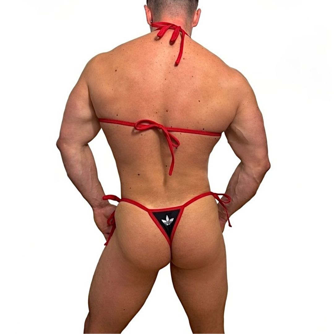 Adidas Originals Black/Red Bro Bra and Thong Set