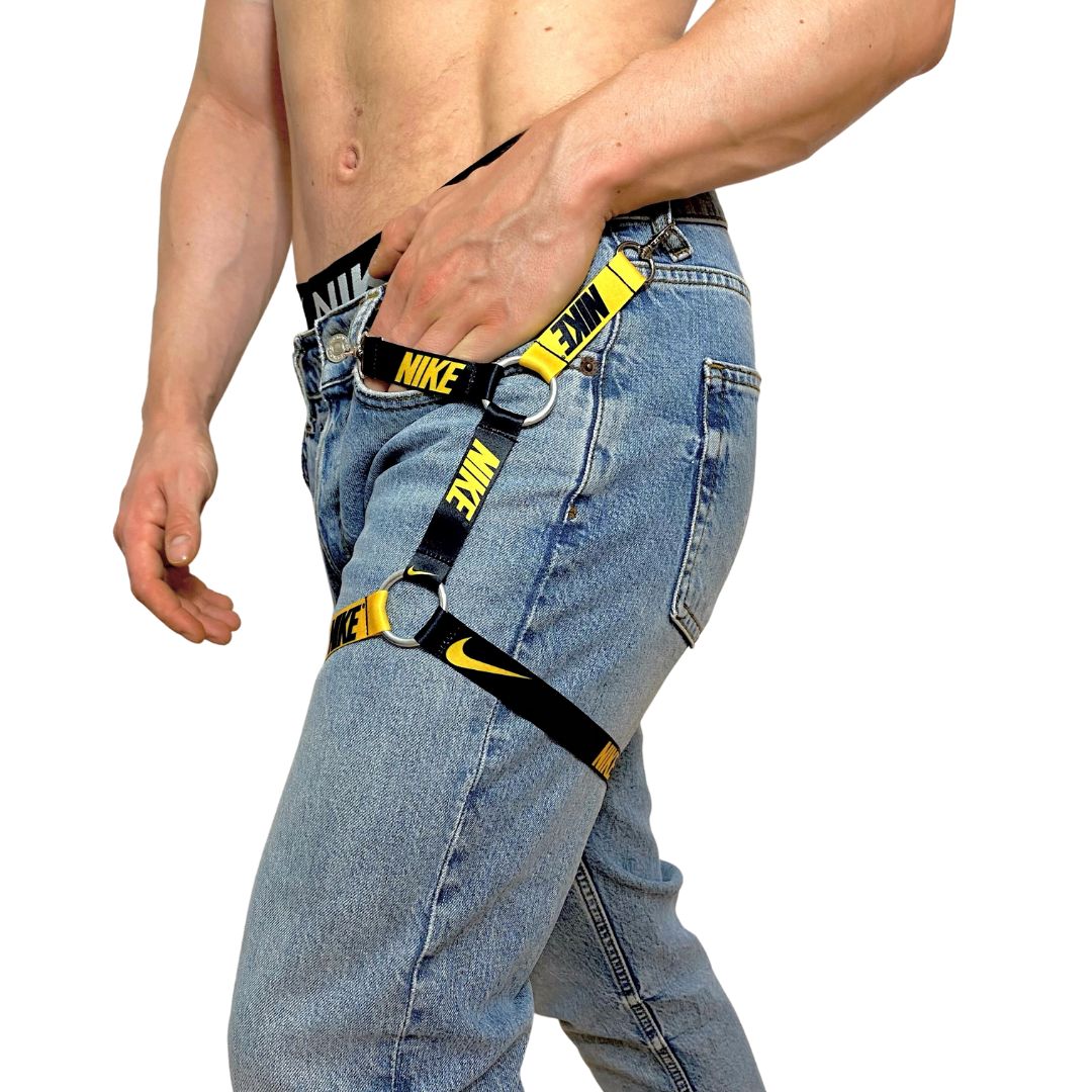 Nike Yellow and Black Leg Harness