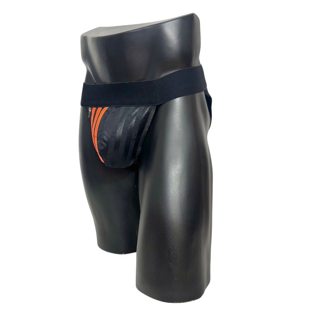 Adidas 3 Stripes Orange Pocket Jockstrap/Thong