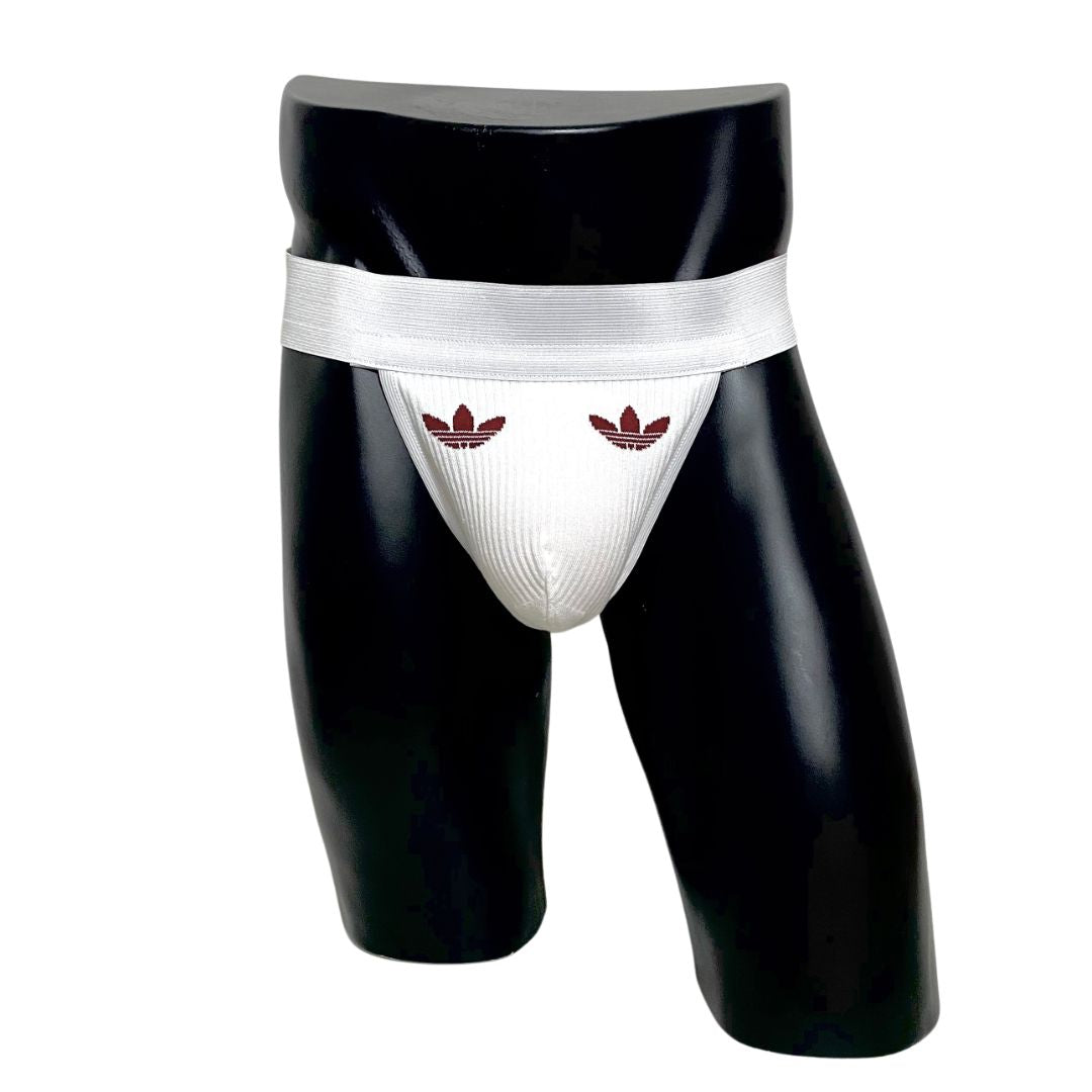 Adidas Red Logo White Socks Jockstrap/Thong