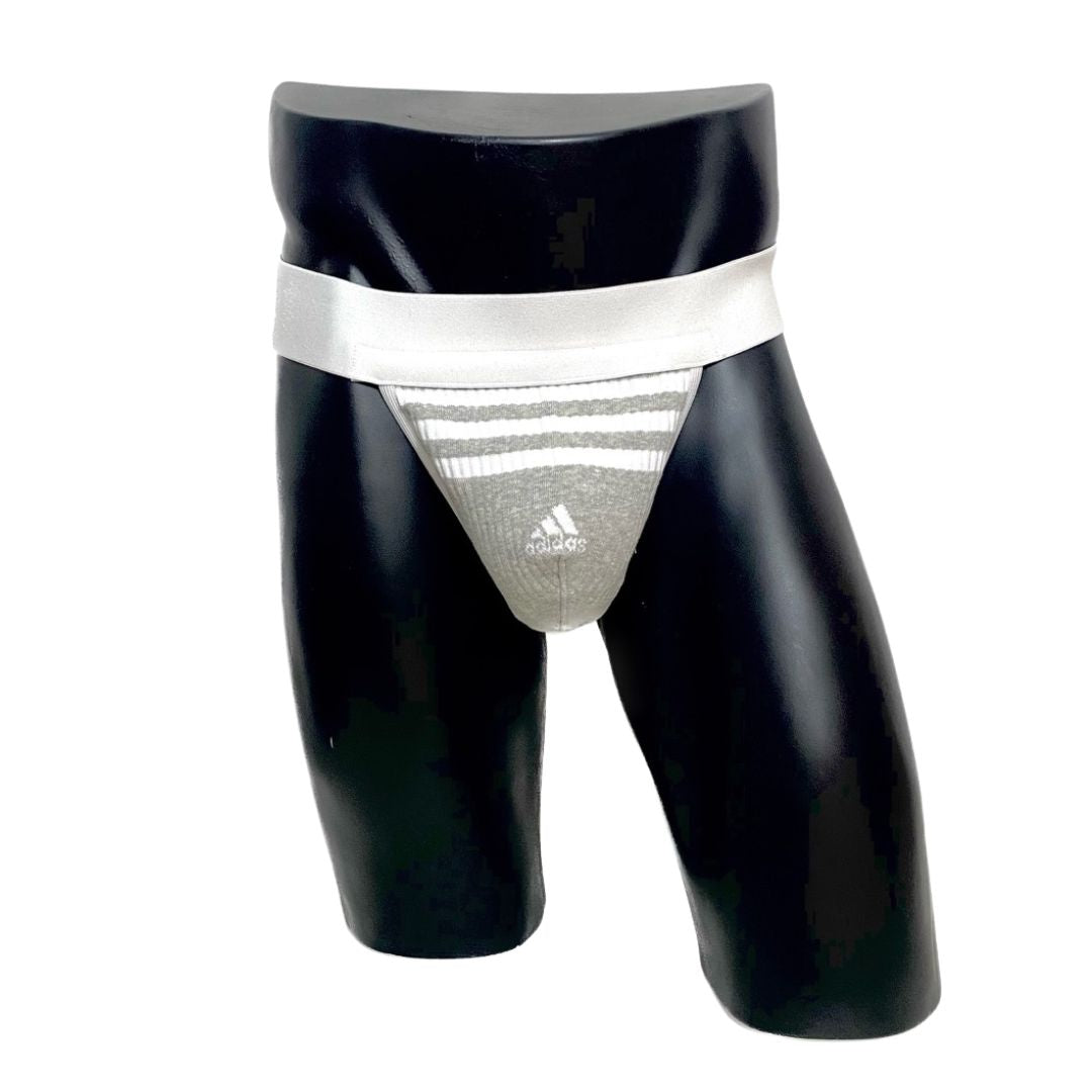 Adidas Three Stripes Sport Logo Gray Socks Jockstrap/Thong