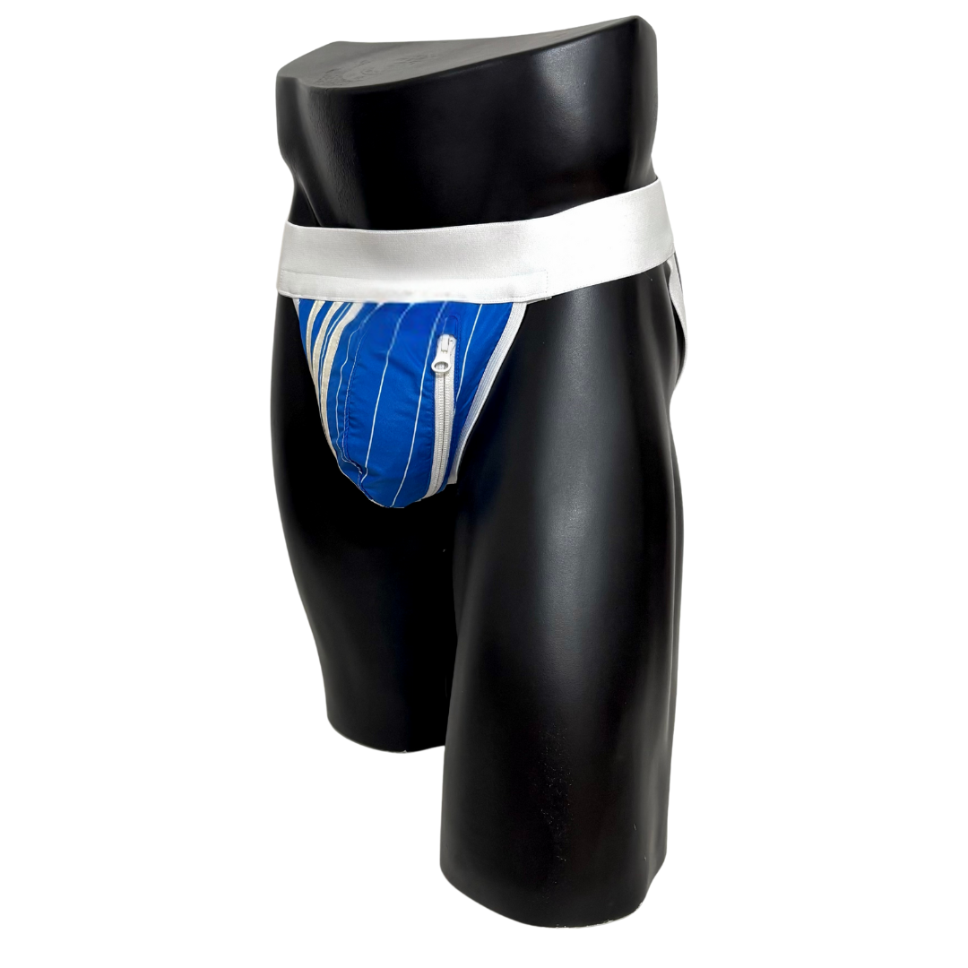 Adidas 3 Stripes Blue Pocket Jockstrap/Thong