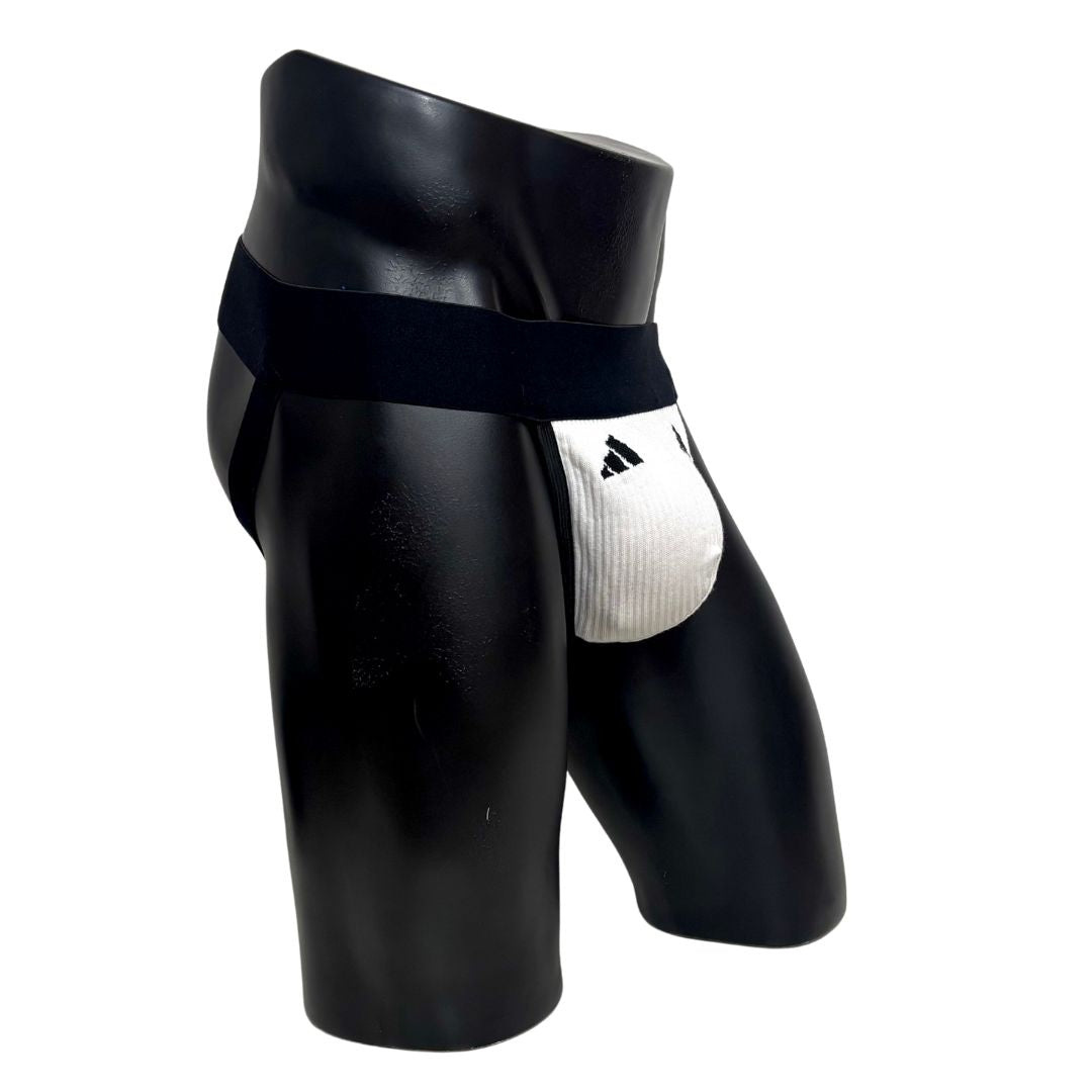 Adidas Sport Logo White Socks Jockstrap/Thong