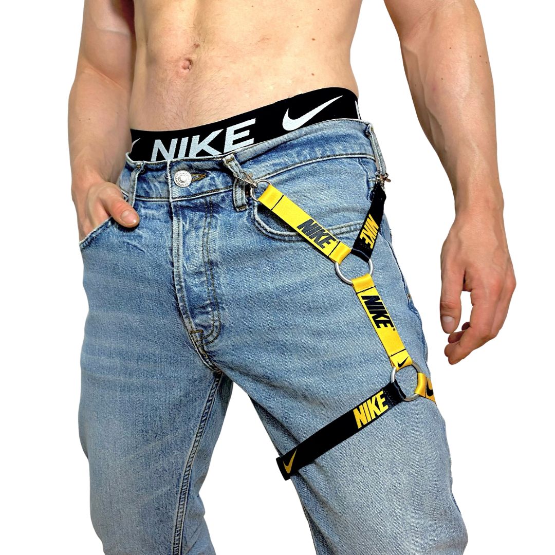 Nike Black and Yellow Leg Harness
