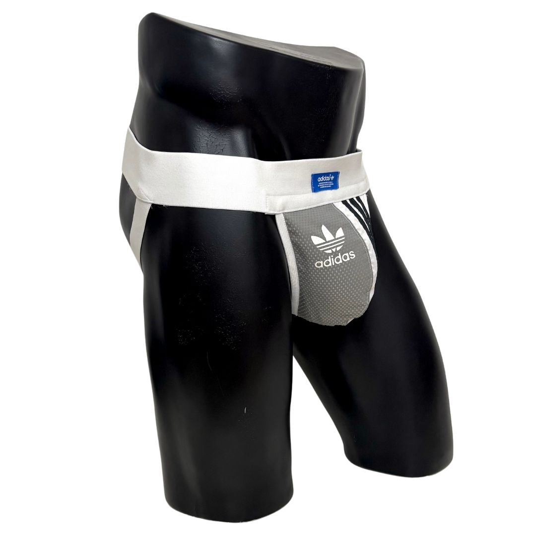 Adidas 3 Stripes Gray/White Jockstrap/Thong
