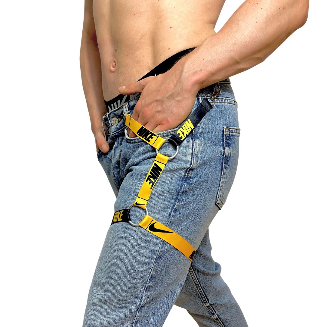 Nike Black and Yellow Leg Harness