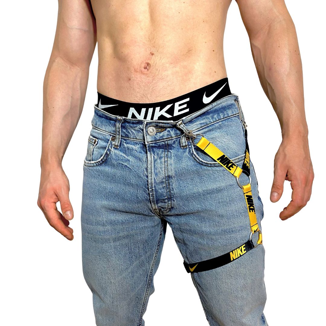 Nike Black and Yellow Leg Harness