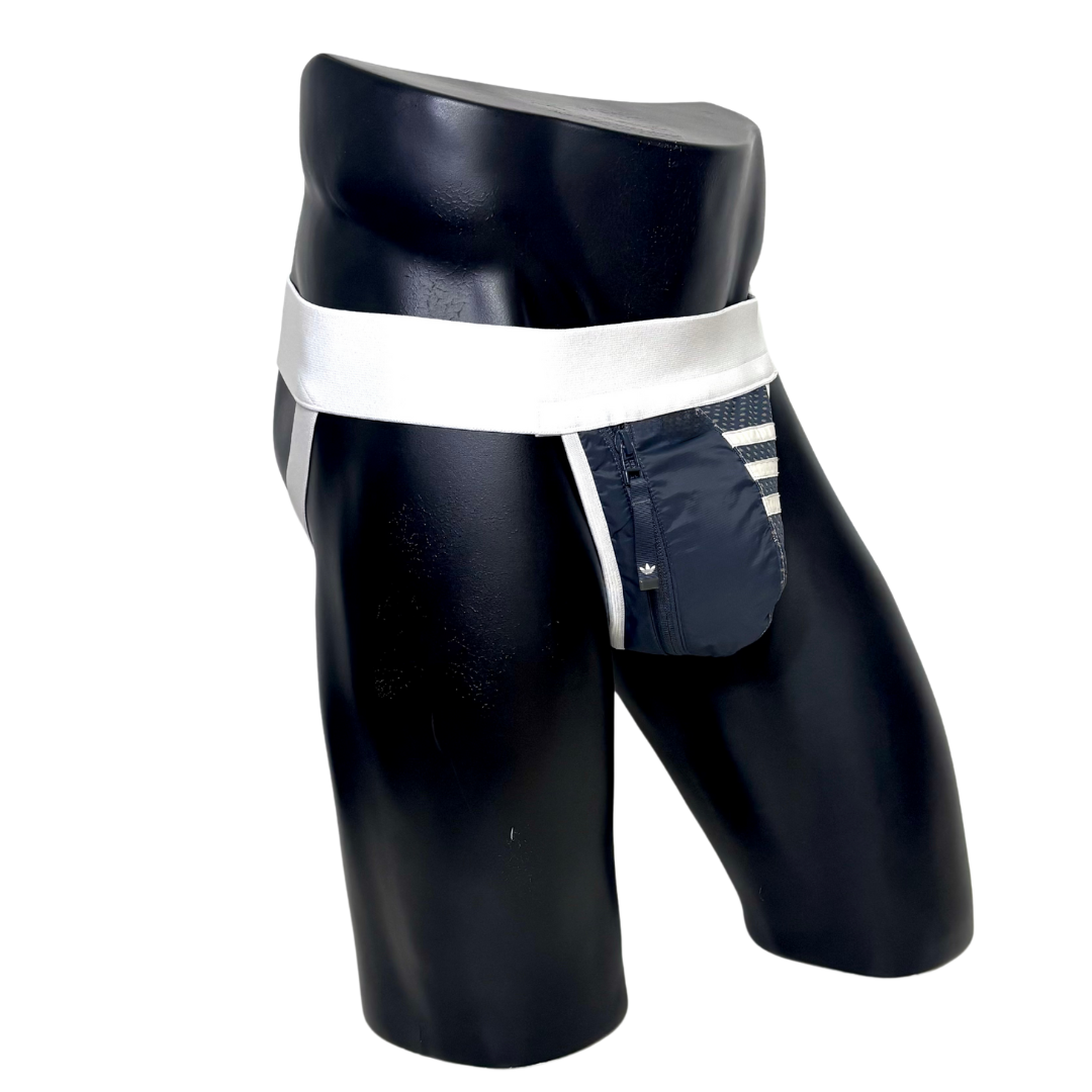 Adidas 3 Stripes Dark Gray Pocket Jockstrap/Thong