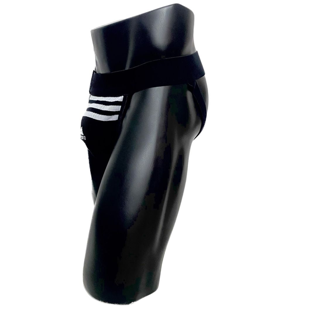 Adidas Three Stripes Sport Logo Black Socks Jockstrap/Thong