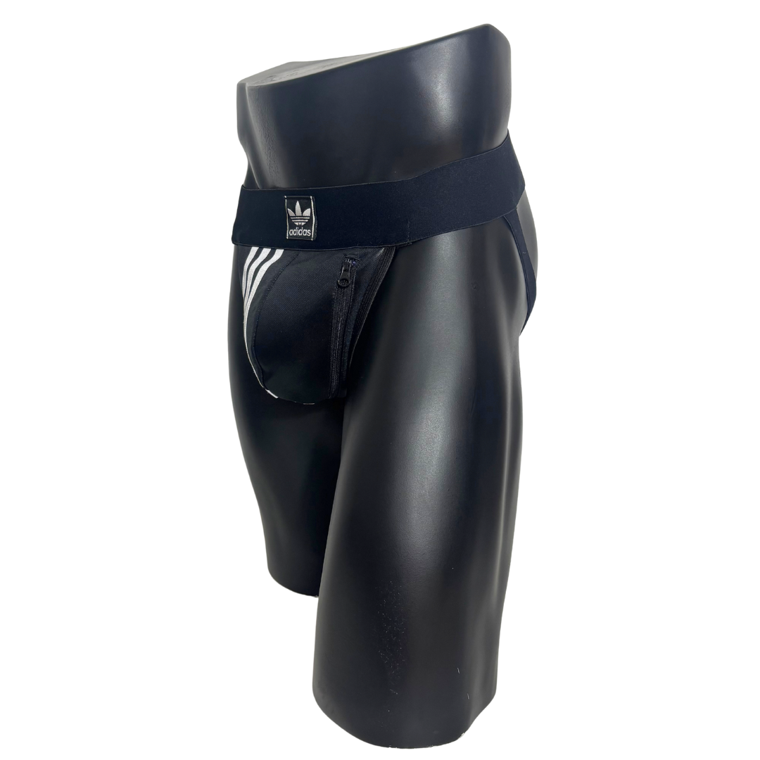Adidas 3 Stripes Black Pocket Jockstrap/Thong