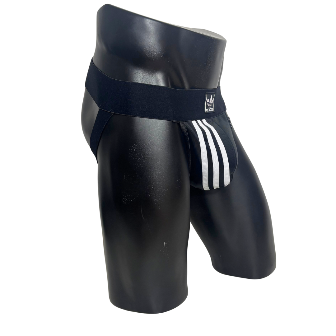 Adidas 3 Stripes Black Pocket Jockstrap/Thong