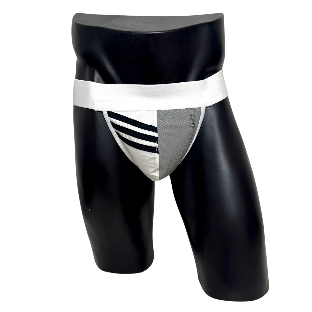 Adidas 3 Stripes Gray/White Pocket Jockstrap/Thong