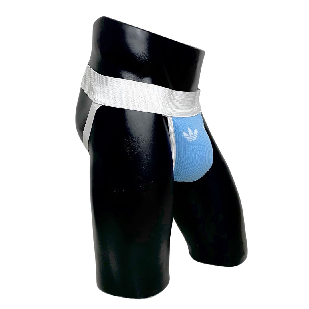 Adidas Logo Light Blue Socks Jockstrap/Thong