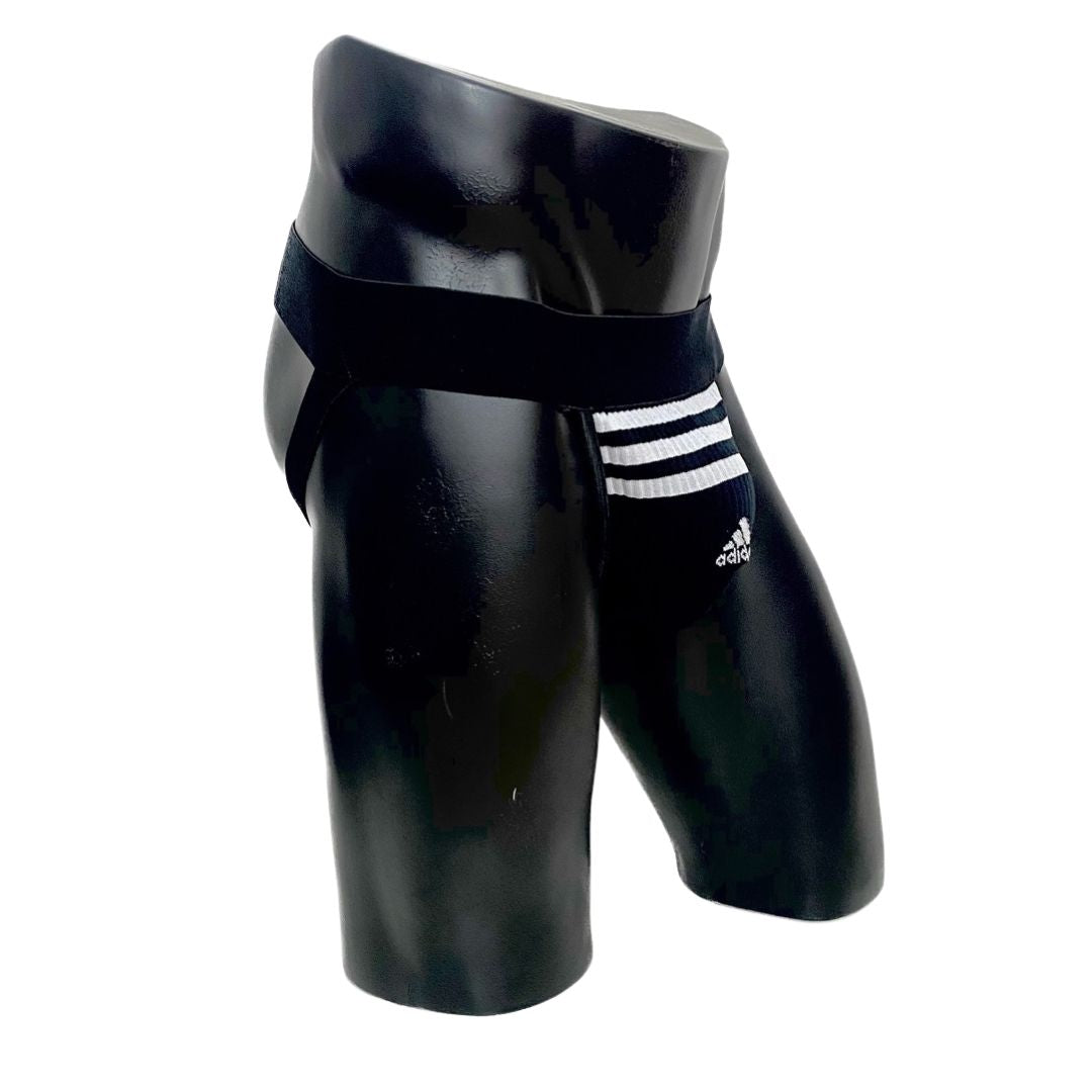 Adidas Three Stripes Sport Logo Black Socks Jockstrap/Thong