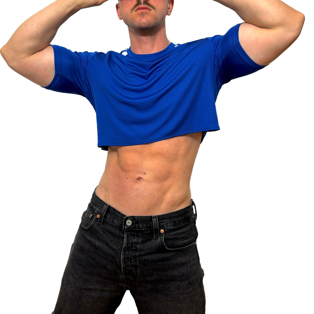 Adidas Sport Blue Short Sleeve Crop Top