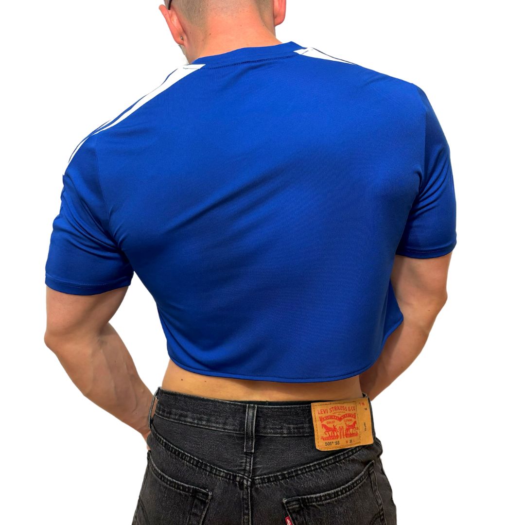 Adidas Sport Blue Short Sleeve Crop Top