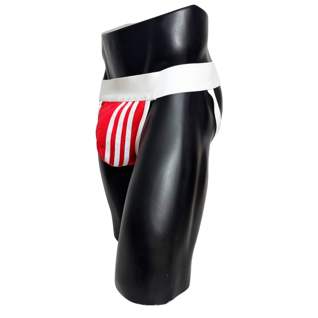 Adidas 3 Stripes Red Pocket Jockstrap/Thong 3.0