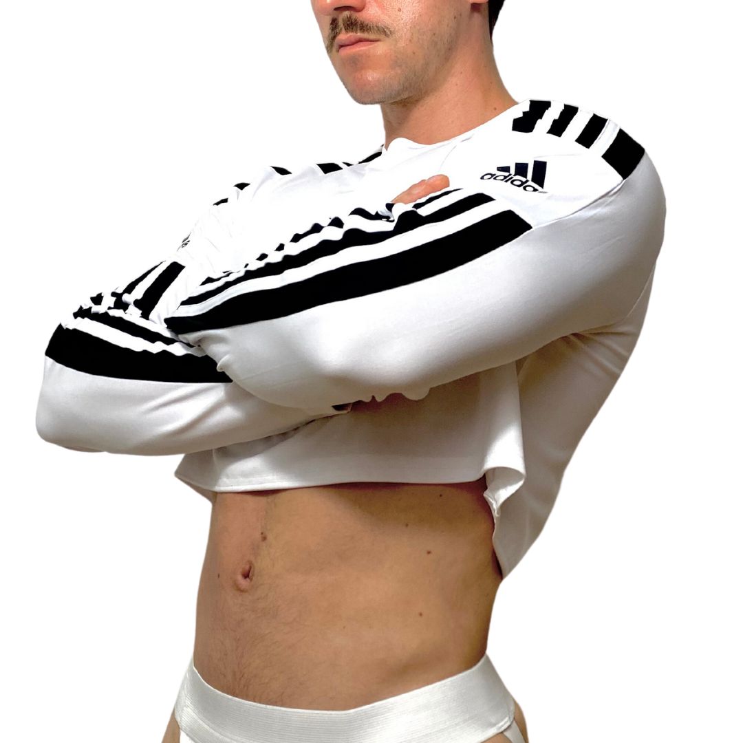 Adidas Sport White Long Sleeve Crop Top