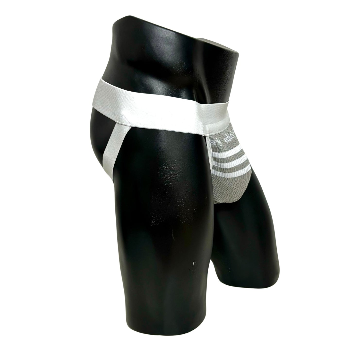 Adidas Originals Gray Logo Socks Jockstrap/Thong