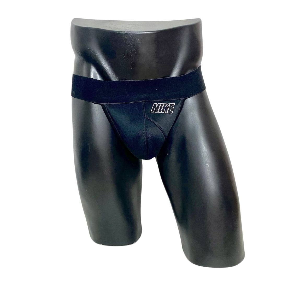 Nike Black White Outline Swoosh Jockstrap/Thong