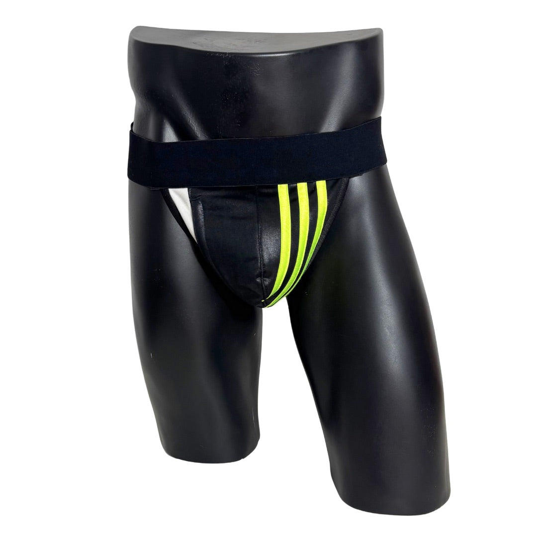 Adidas 3 Stripes Neon Green Originals Logo Jockstrap/Thong