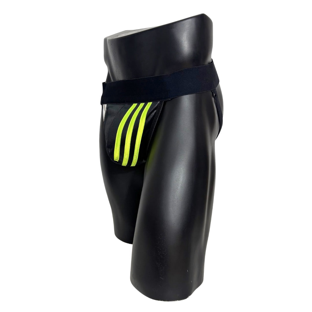 Adidas 3 Stripes Neon Green Originals Logo Jockstrap/Thong