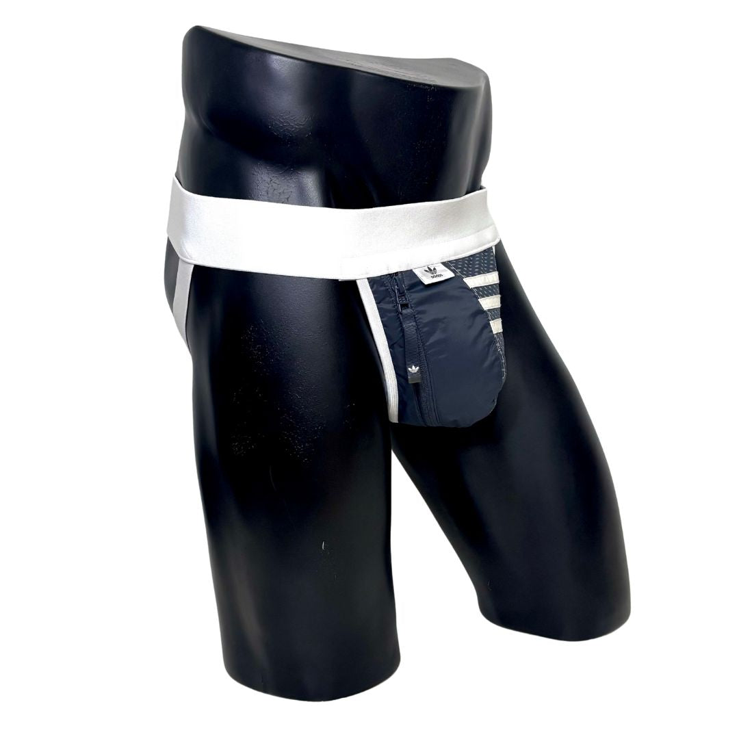 Adidas 3 Stripes Dark Gray Pocket Jockstrap/Thong