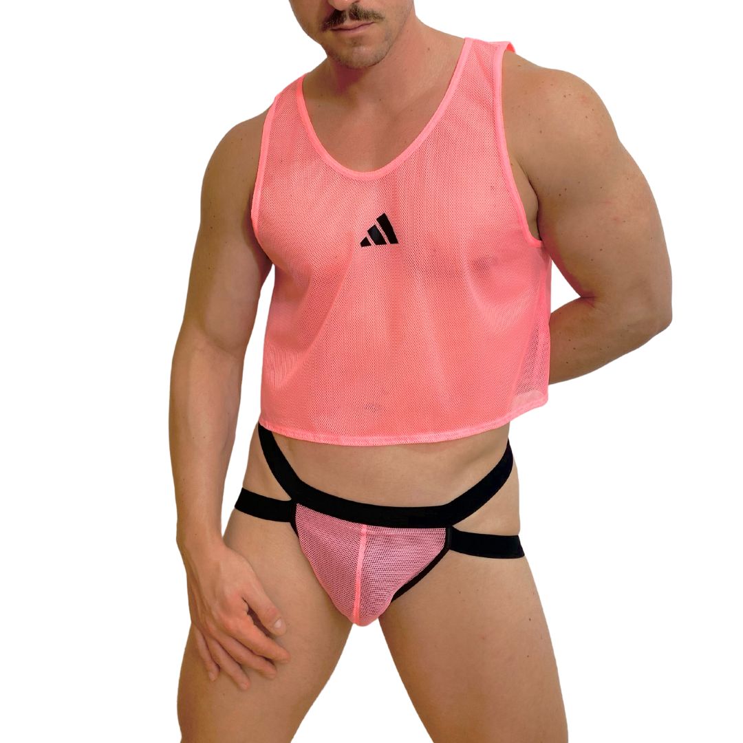 Adidas Pink Mesh Look