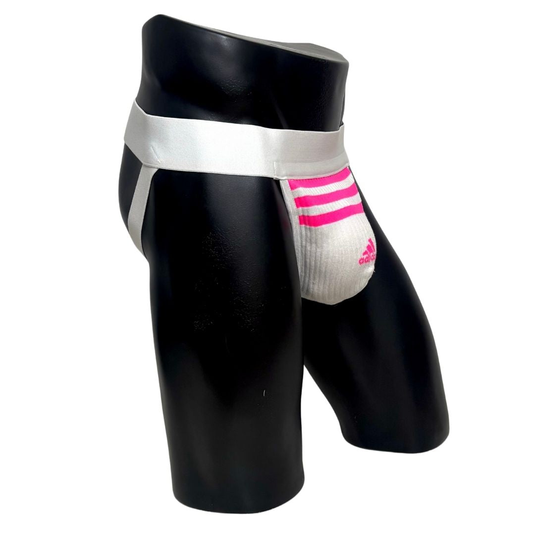 Adidas Three Stripes Sport Logo Pink Socks Jockstrap/Thong