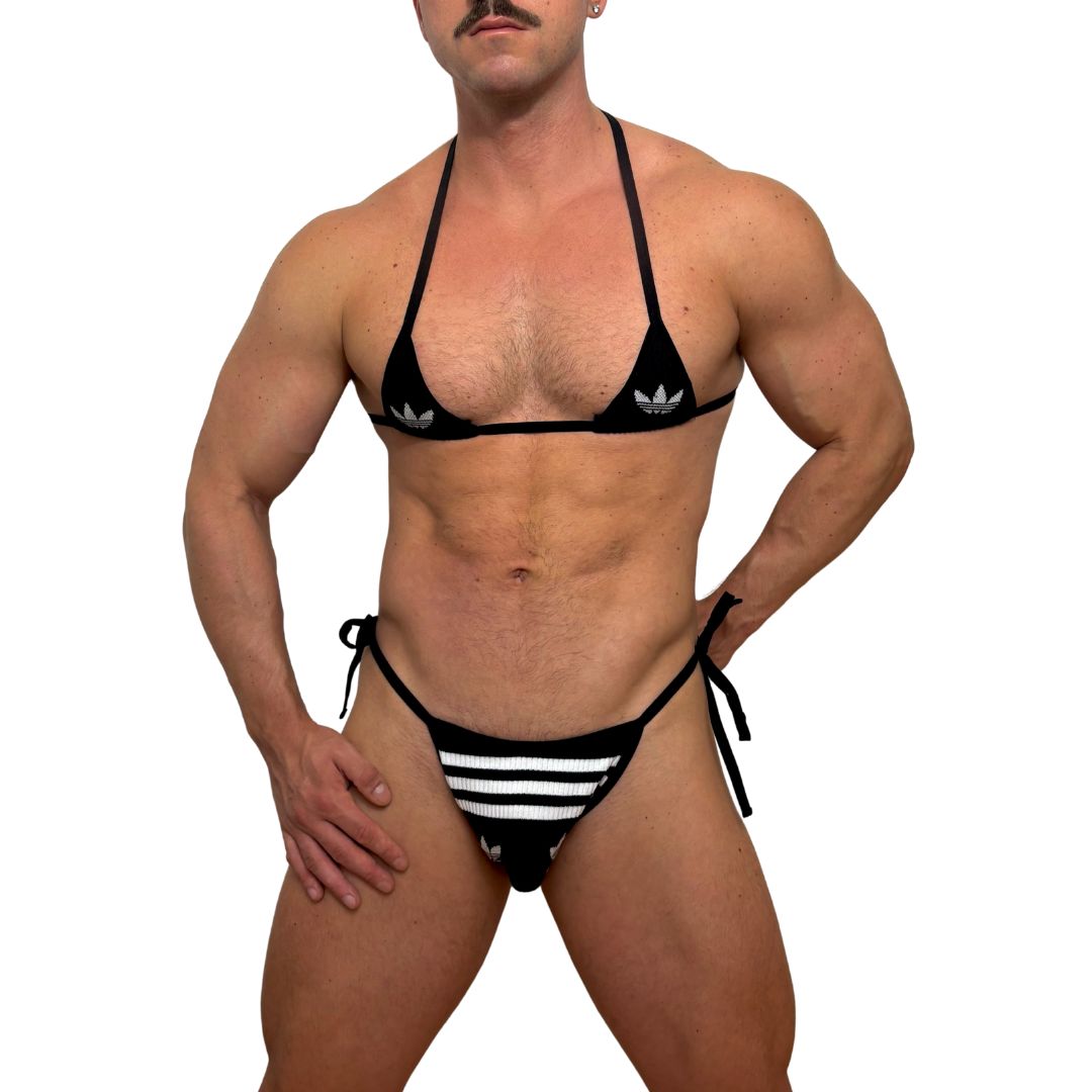 Adidas Originals Black Bro Bra and Thong Set