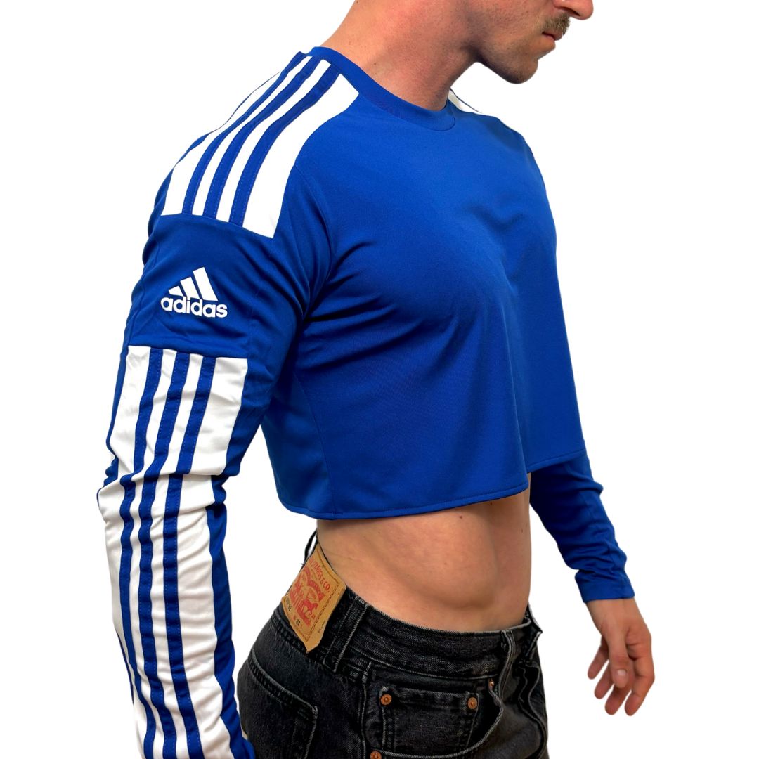 Adidas Sport Blue Long Sleeve Crop Top