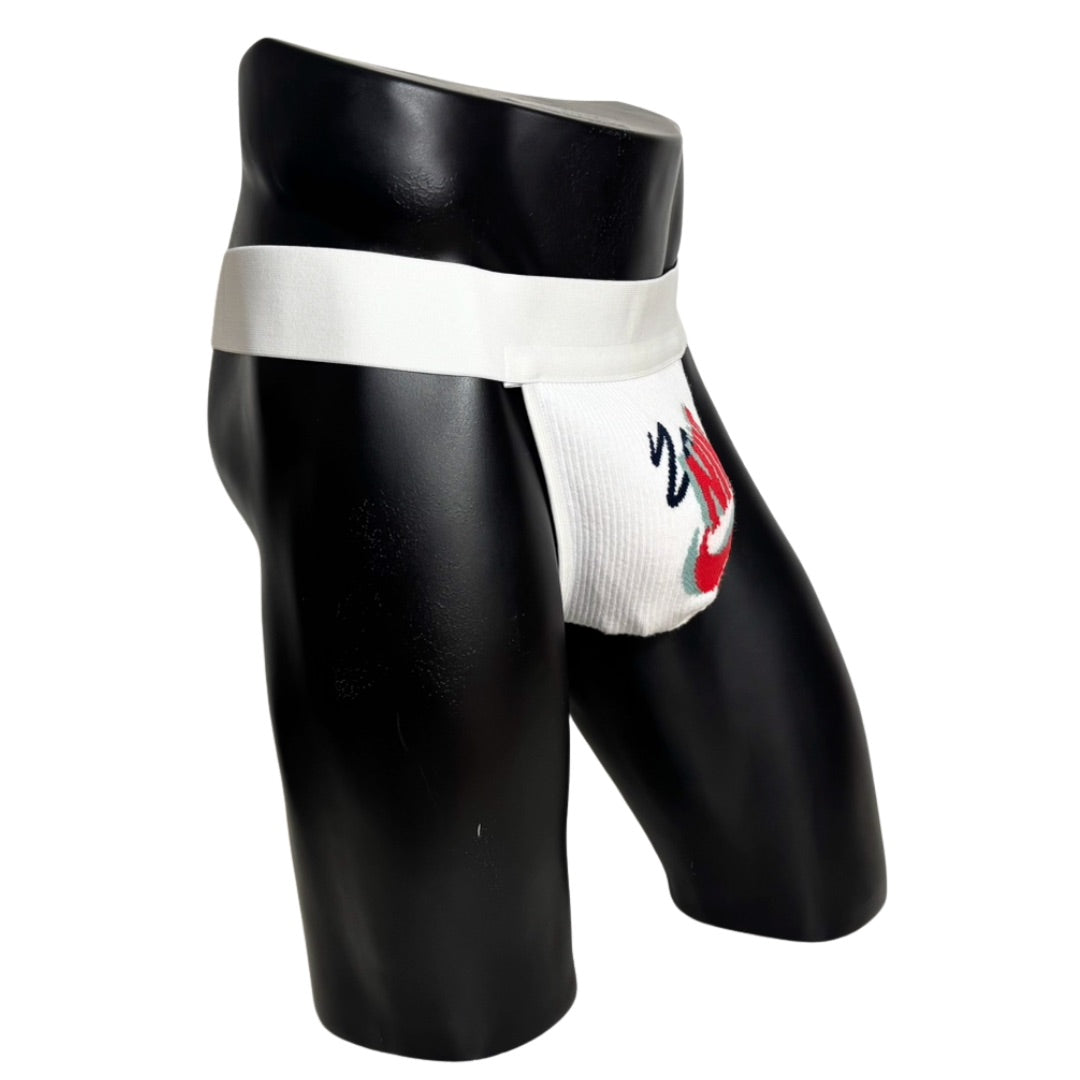 Nike Retro Red/Black/Gray White Logo Socks Jockstrap/Thong