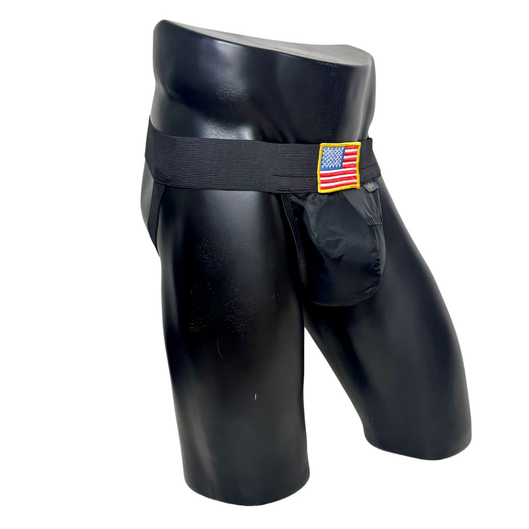 Alpha Industries Black USA Flag Jockstrap/Thong