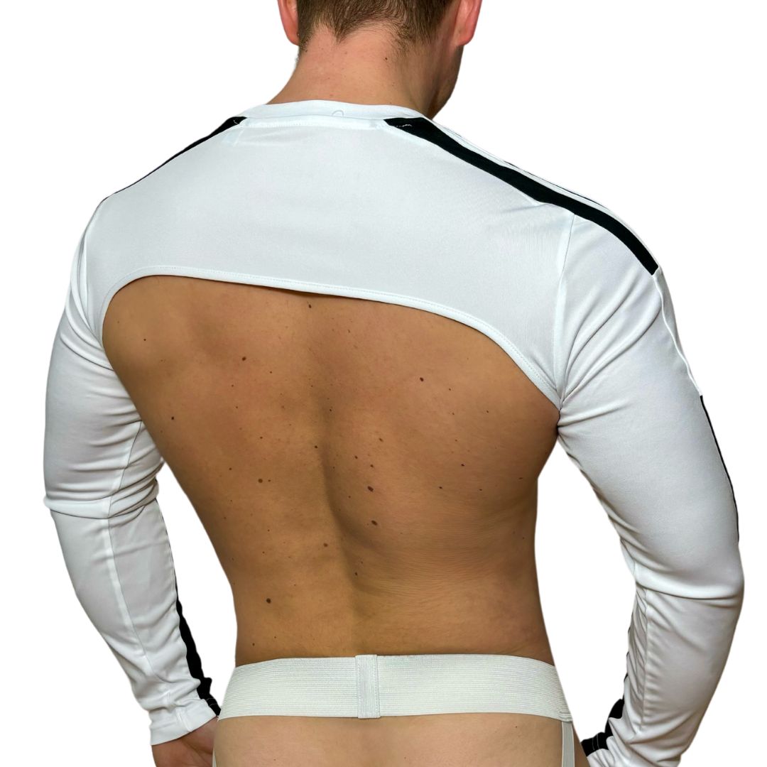 Adidas Sport Shoulders Crop Top Long Sleeves White
