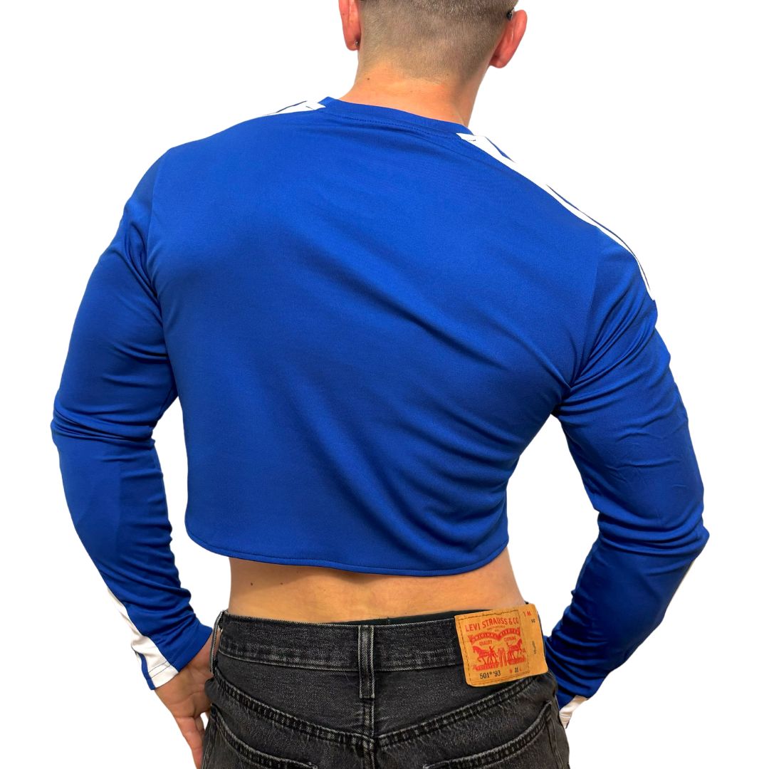 Adidas Sport Blue Long Sleeve Crop Top