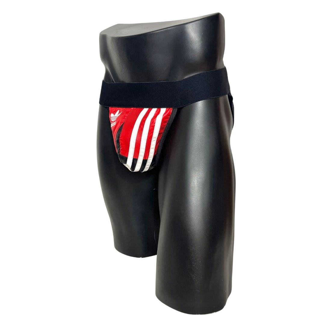 Adidas 3 Stripes Orignals Logo Black/Red Nylon Jockstrap/Thong